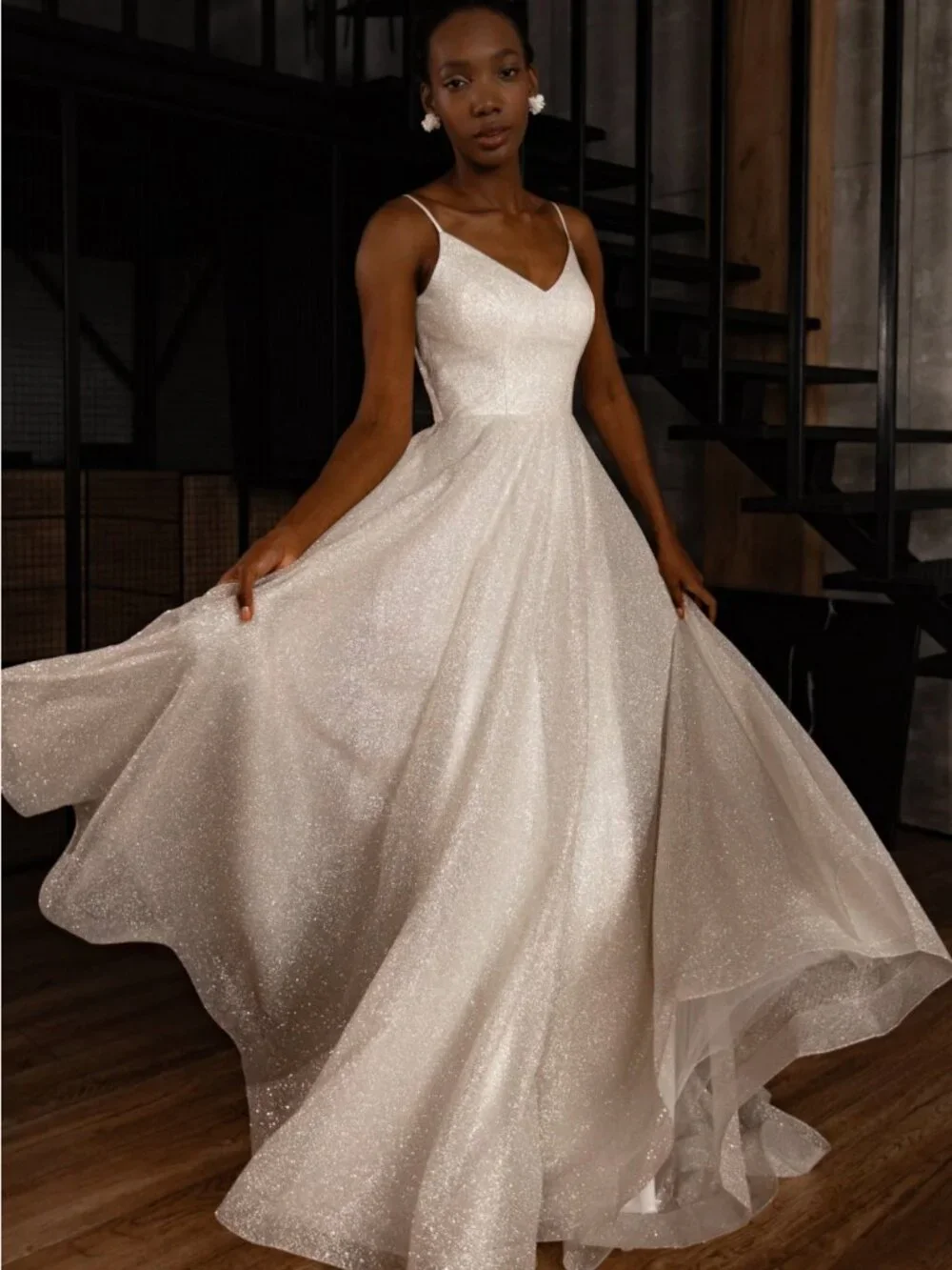 new with tag Sparkle Wedding Dress Heist blush color - Picture 4 of 10